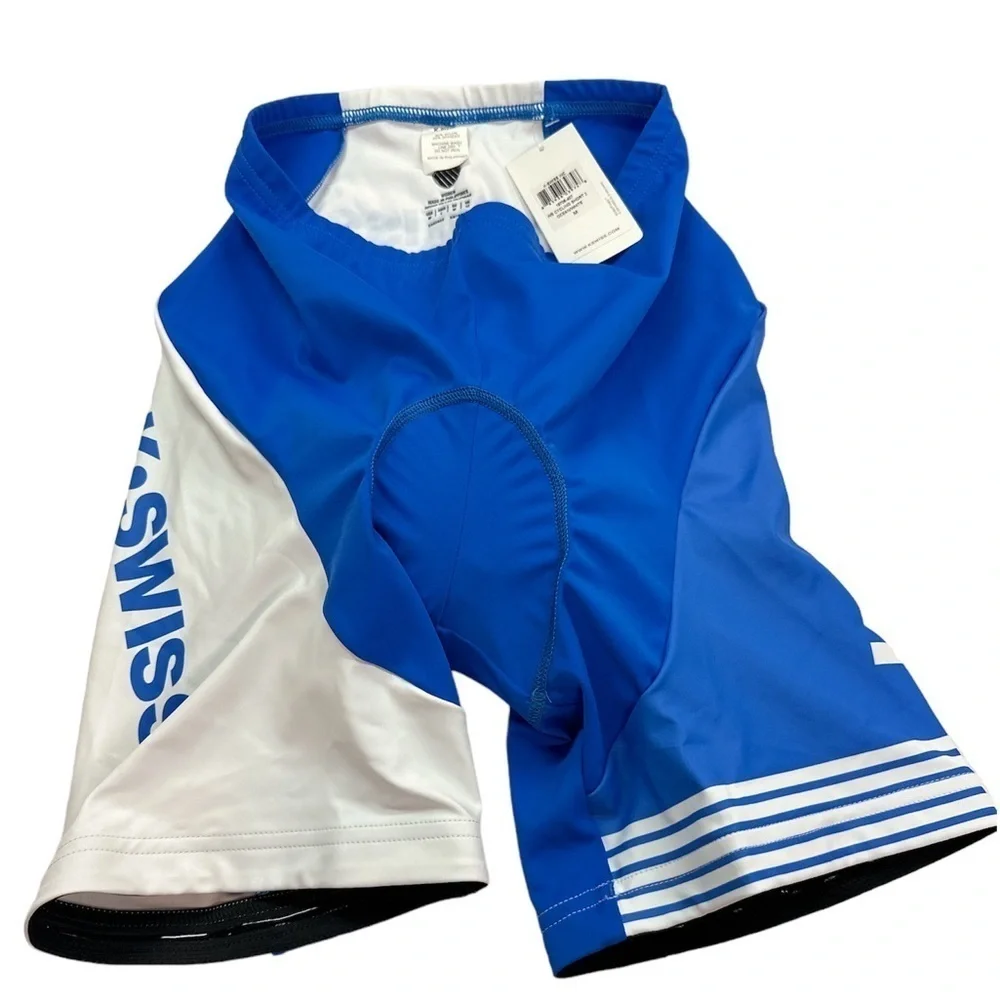 K Swiss Cycling Short 2 Ocean/White 40+ UV Protection Nylon/Spandex NWT Medium